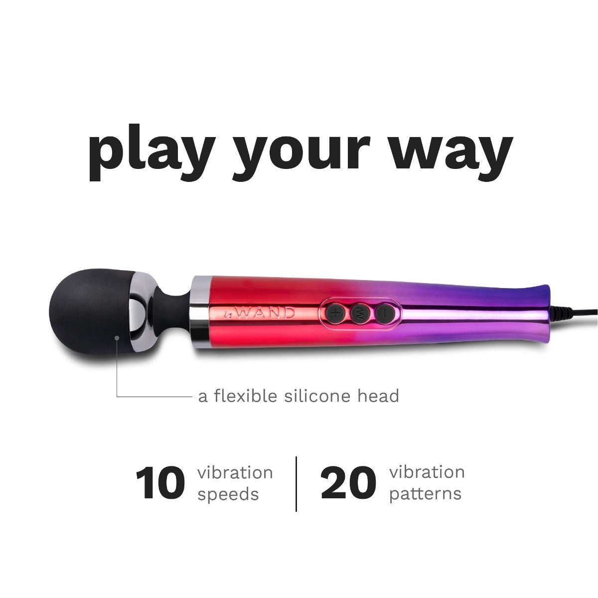 Le Wand Diecast Plug in Vibrating Wand Massager Ombre