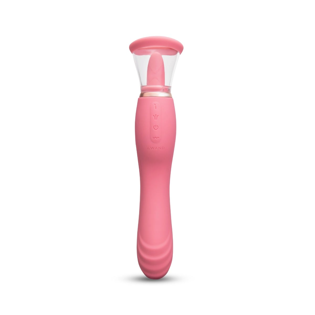 Le Wand Lick Double Ended Vibrator with Tongue Stimulator Pink