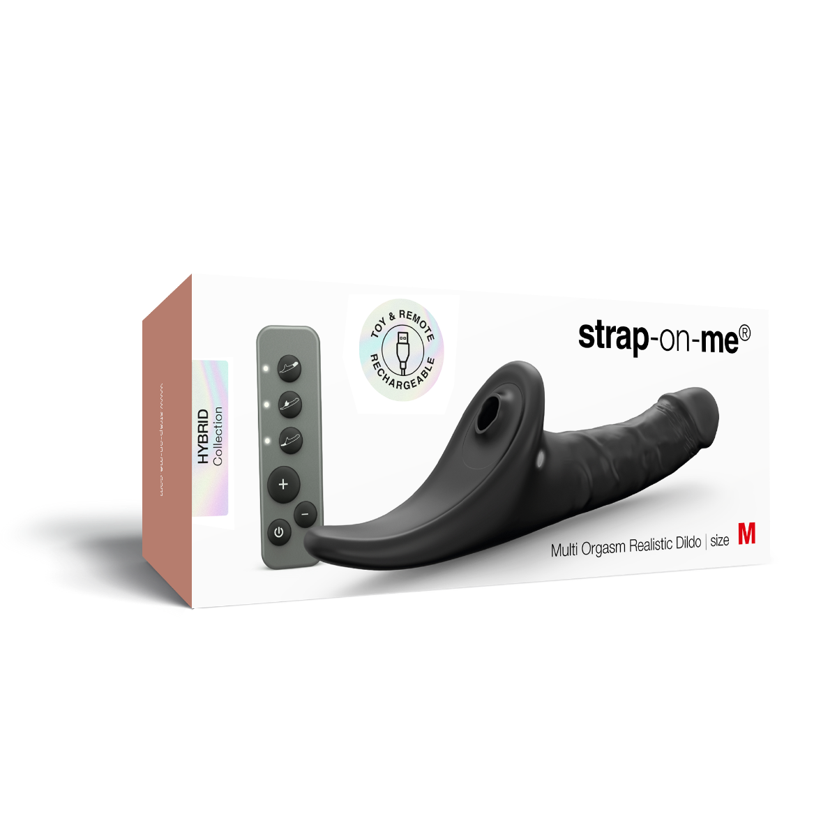 Strap On Me Multi Orgasm Realistic Dildo - M - Black Transparent