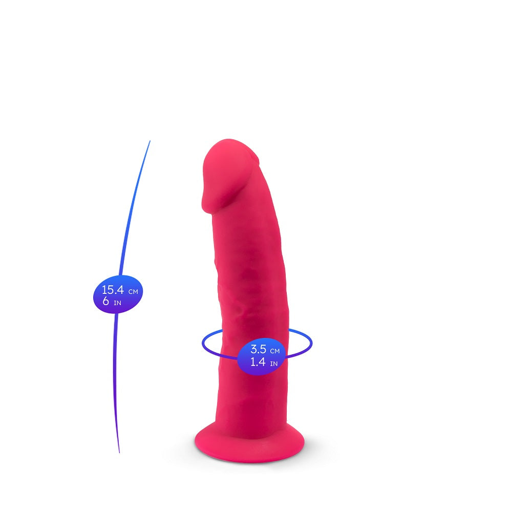 SilexD 6 inch Realistic Silicone Dual Density Dildo with Suction Cup Pink