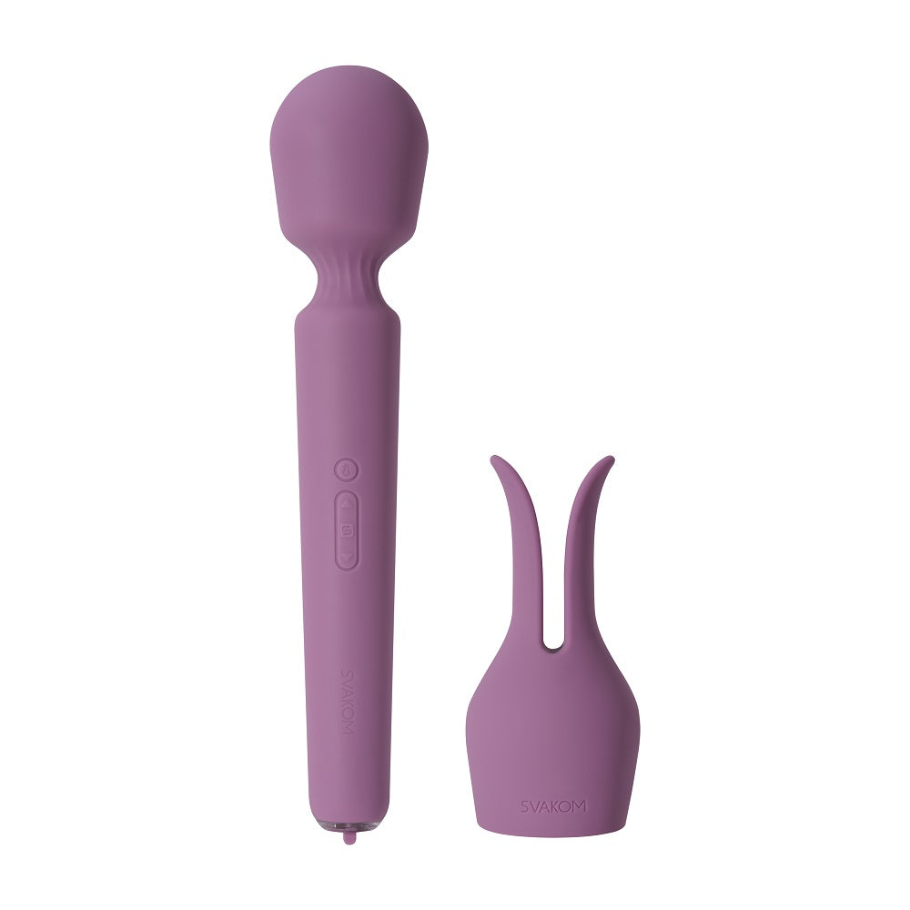 Purple silicone ice cream scoop and holder on a white background