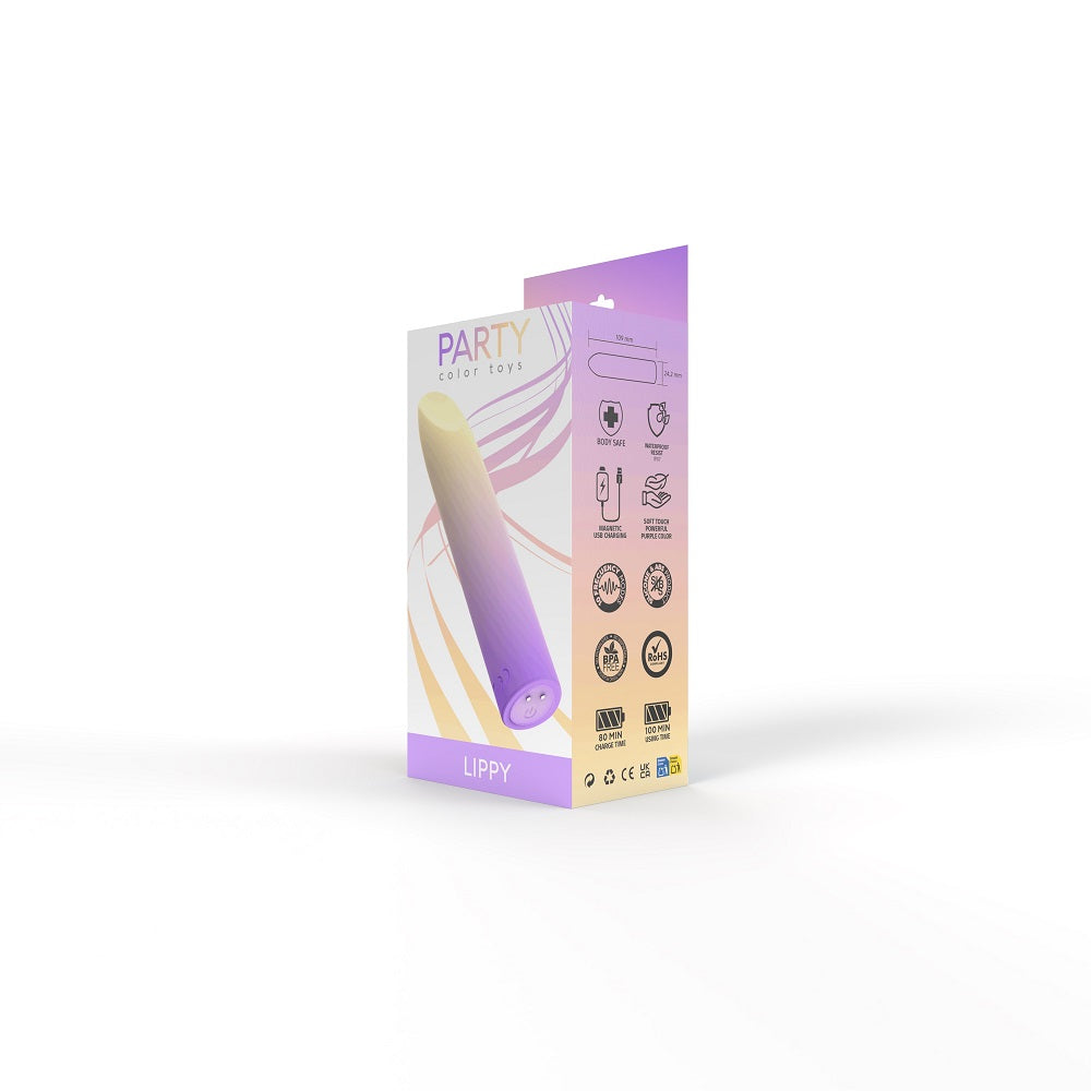 Party Color LIPPY Rechargeable Bullet Vibrator Purple