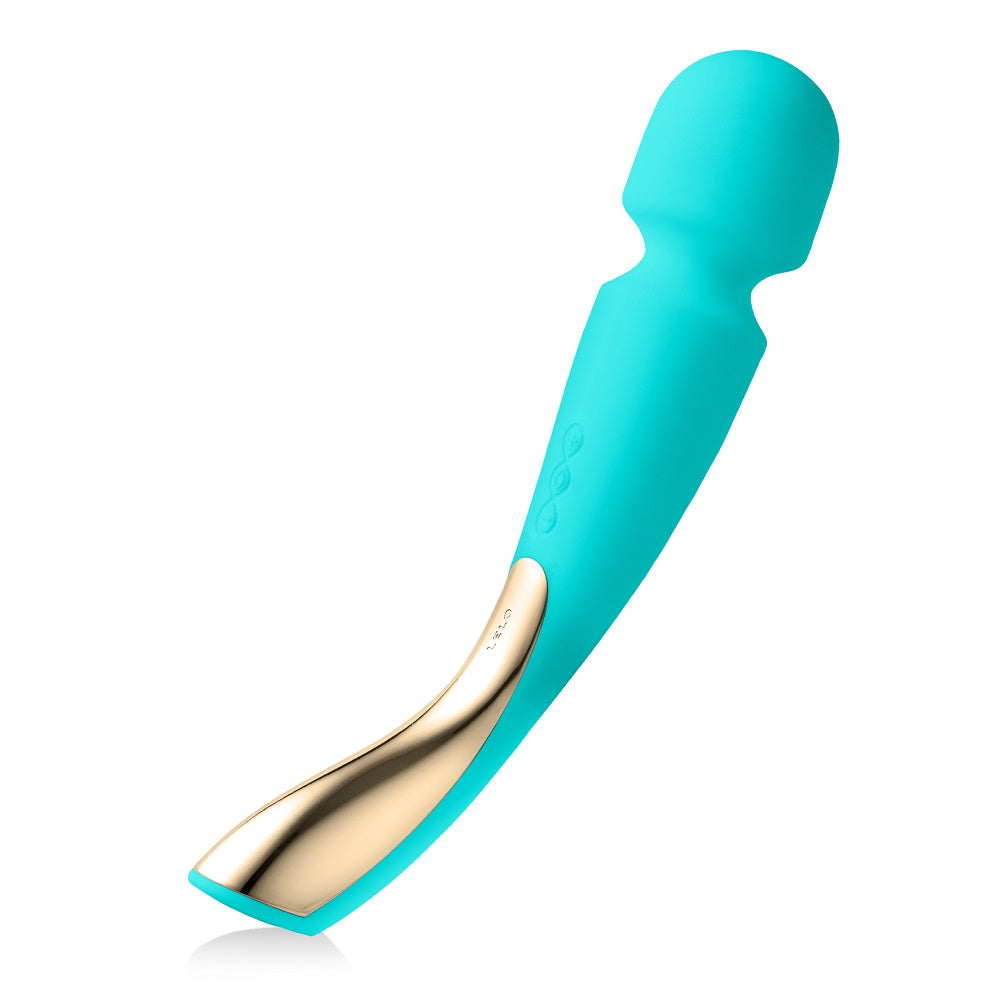 Turquoise and gold device on a white background