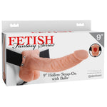 Pipedream - Fetish Fantasy Series - 9" Hollow Strap-On with Balls - Light/Black