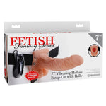 Pipedream - Fetish Fantasy Series - 7" Vibrating Hollow Strap-On with Balls - Light/Black
