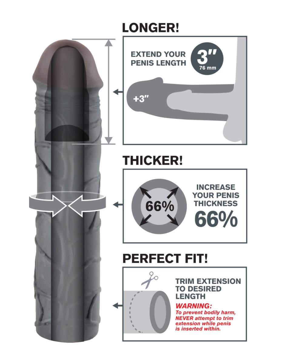 Pipedream - Fantasy X-tensions - Mega 3" Extension - Black