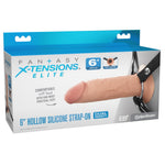 Pipedream - Fantasy X-tensions Elite - 6" Silicone Hollow Strap-on - Dual Density - Light