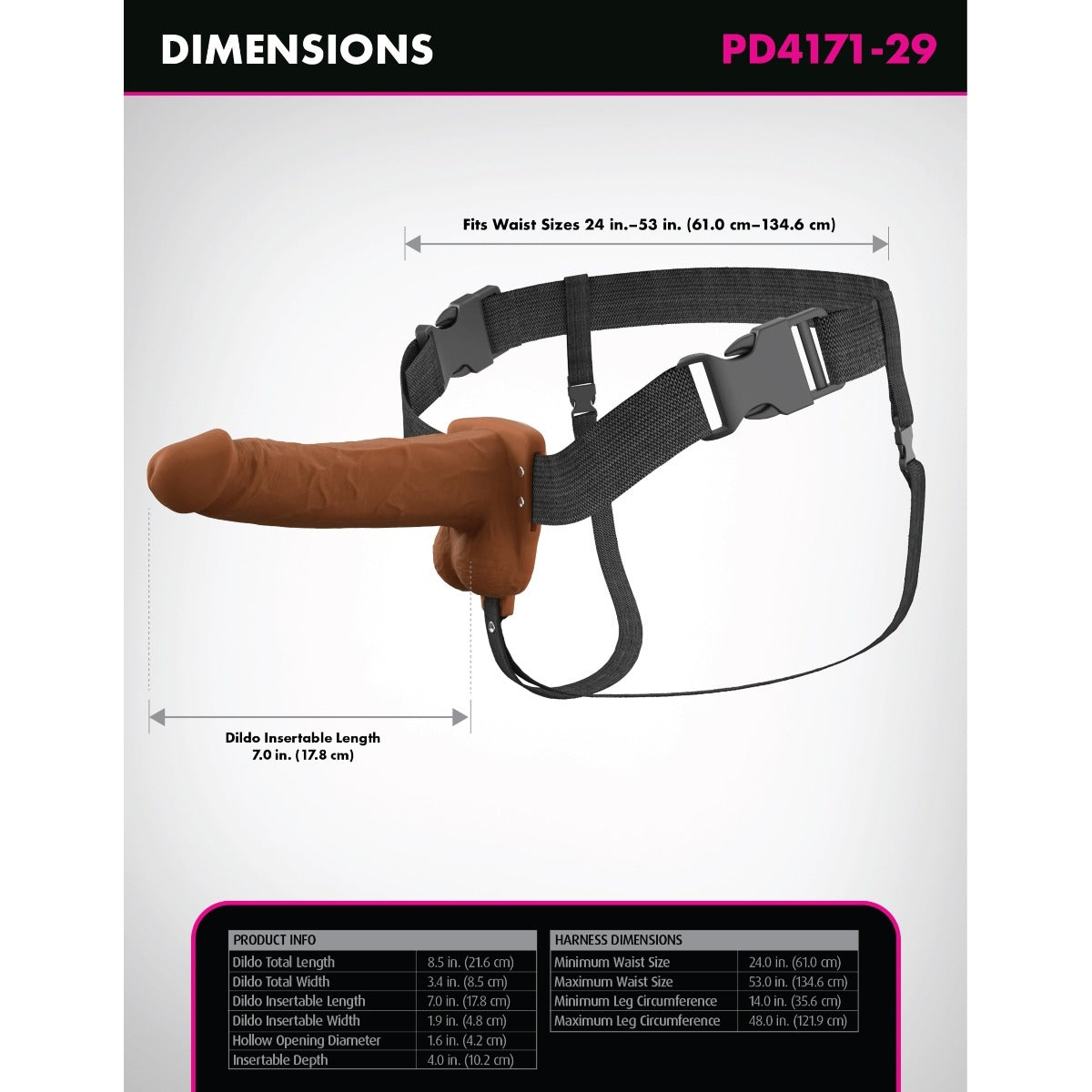 Fantasy X-Tensions Elite Vibrating 7 Inch Silicone Hollow Strap-On