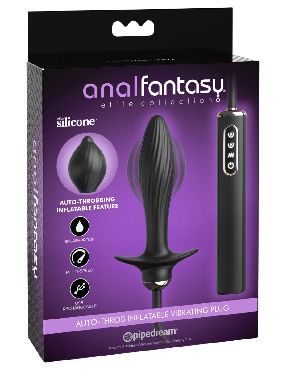 Pipedream - Anal Fantasy Elite - Auto-Throb Inflatable Vibrating Plug - Black