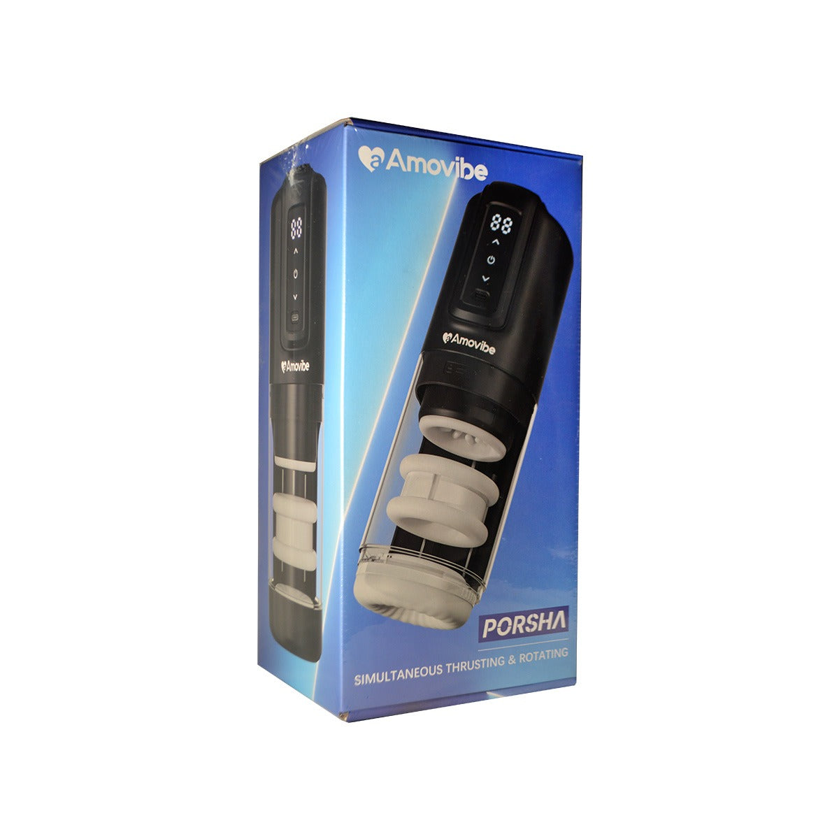 Amovibe Porsha Automatic Masturbator with Rubbing Vibration & Heating Levels
