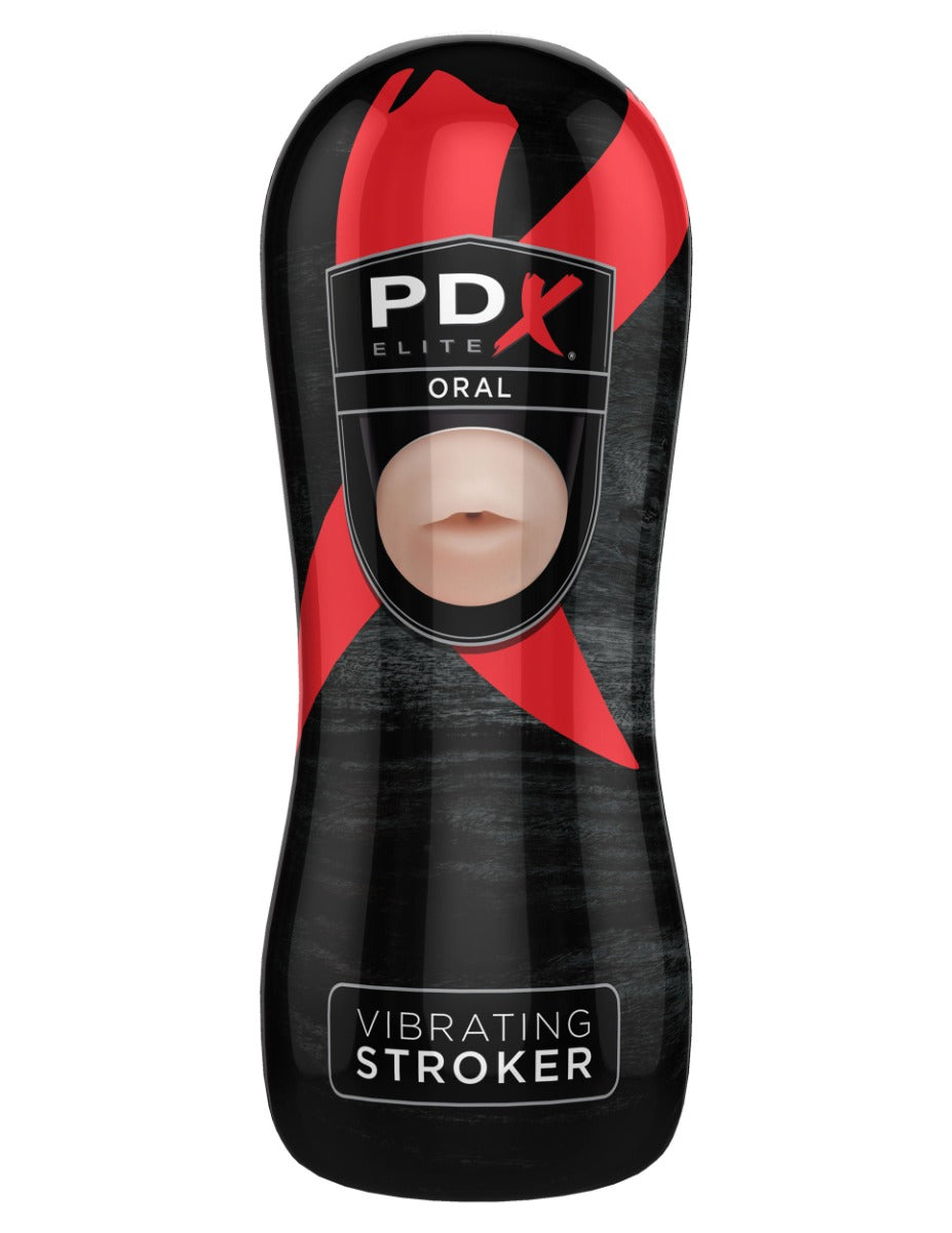 Pipedream - PDX Elite - Vibrating Oral Stroker - Light/Black