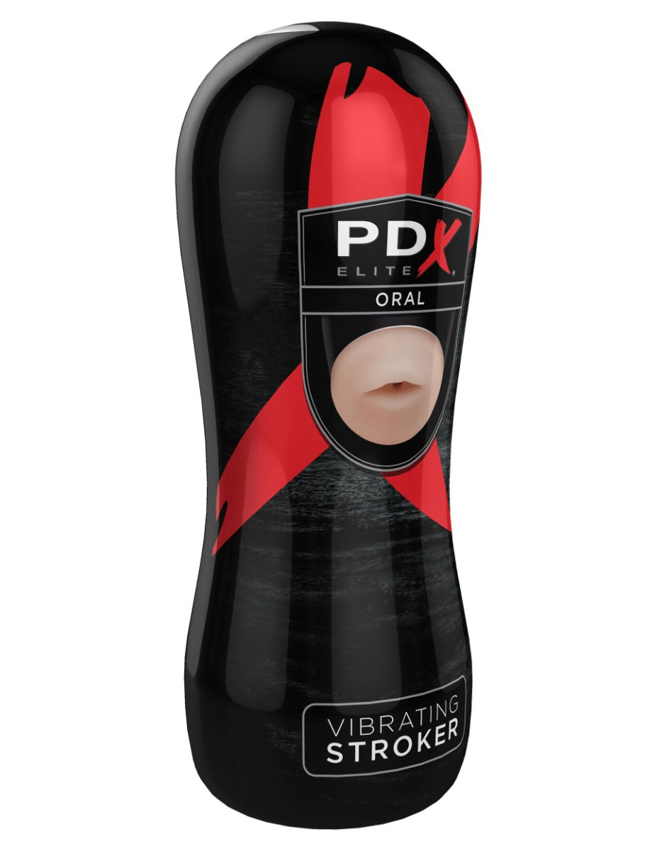 Pipedream - PDX Elite - Vibrating Oral Stroker - Light/Black