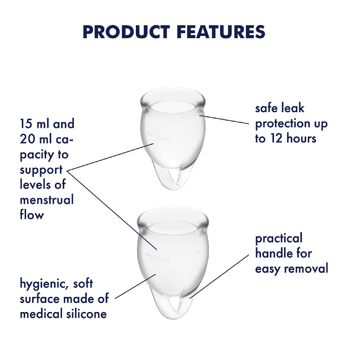 Satisfyer Feel Confident Menstruation Cup Clear 2-Pack