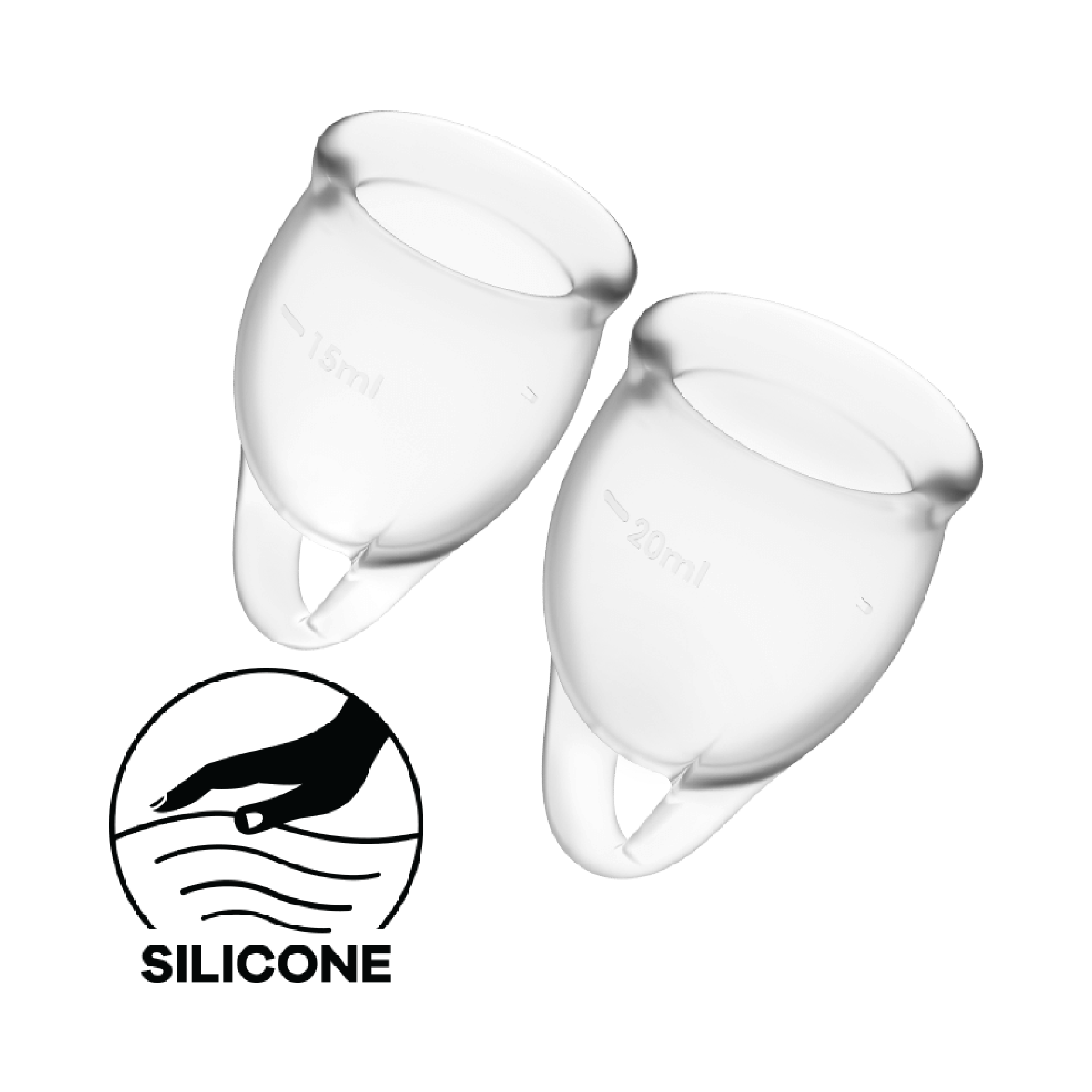 Satisfyer Feel Confident Menstruation Cup Clear 2-Pack