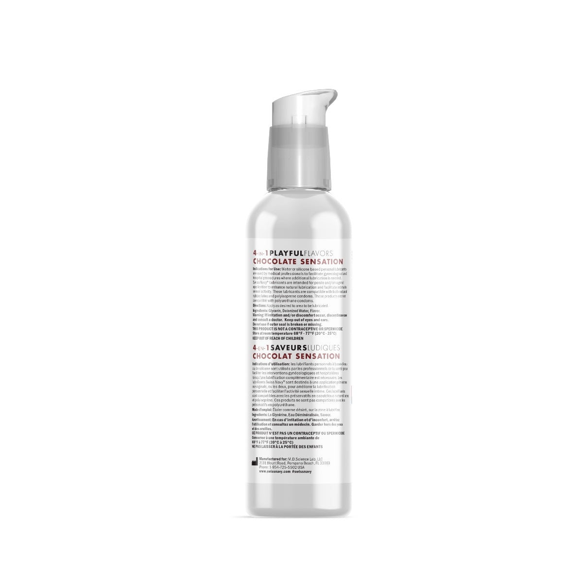 Swiss Navy 4 In 1 Chocolate Sensation Flavoured Water Based Lube 4oz