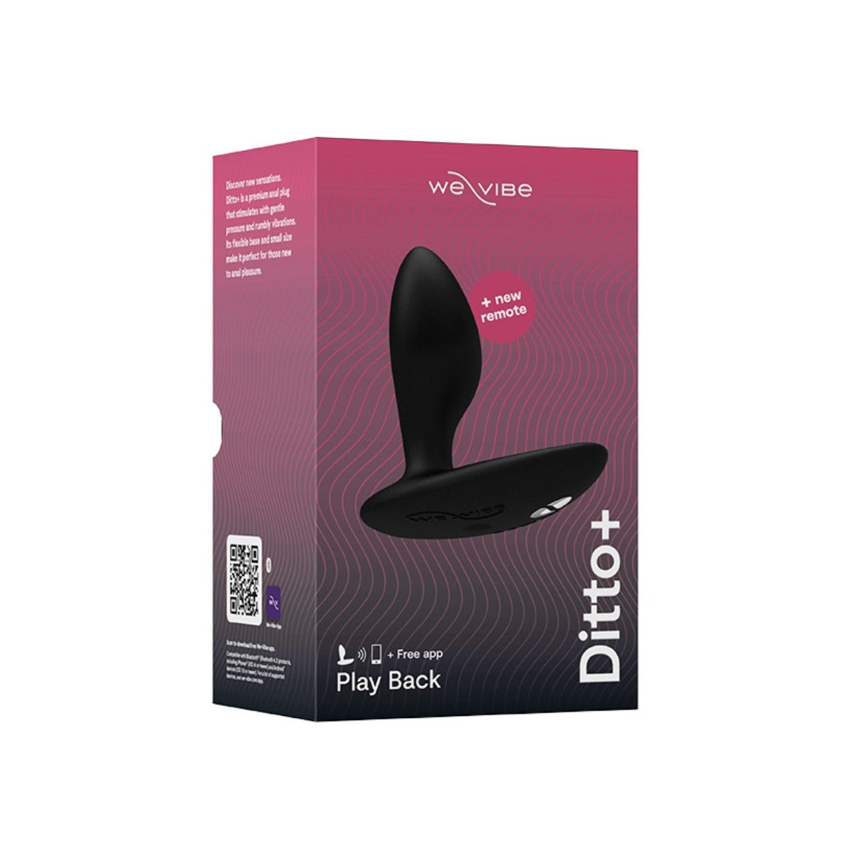 We-Vibe Ditto+ Vibrating Anal Plug Satin Black
