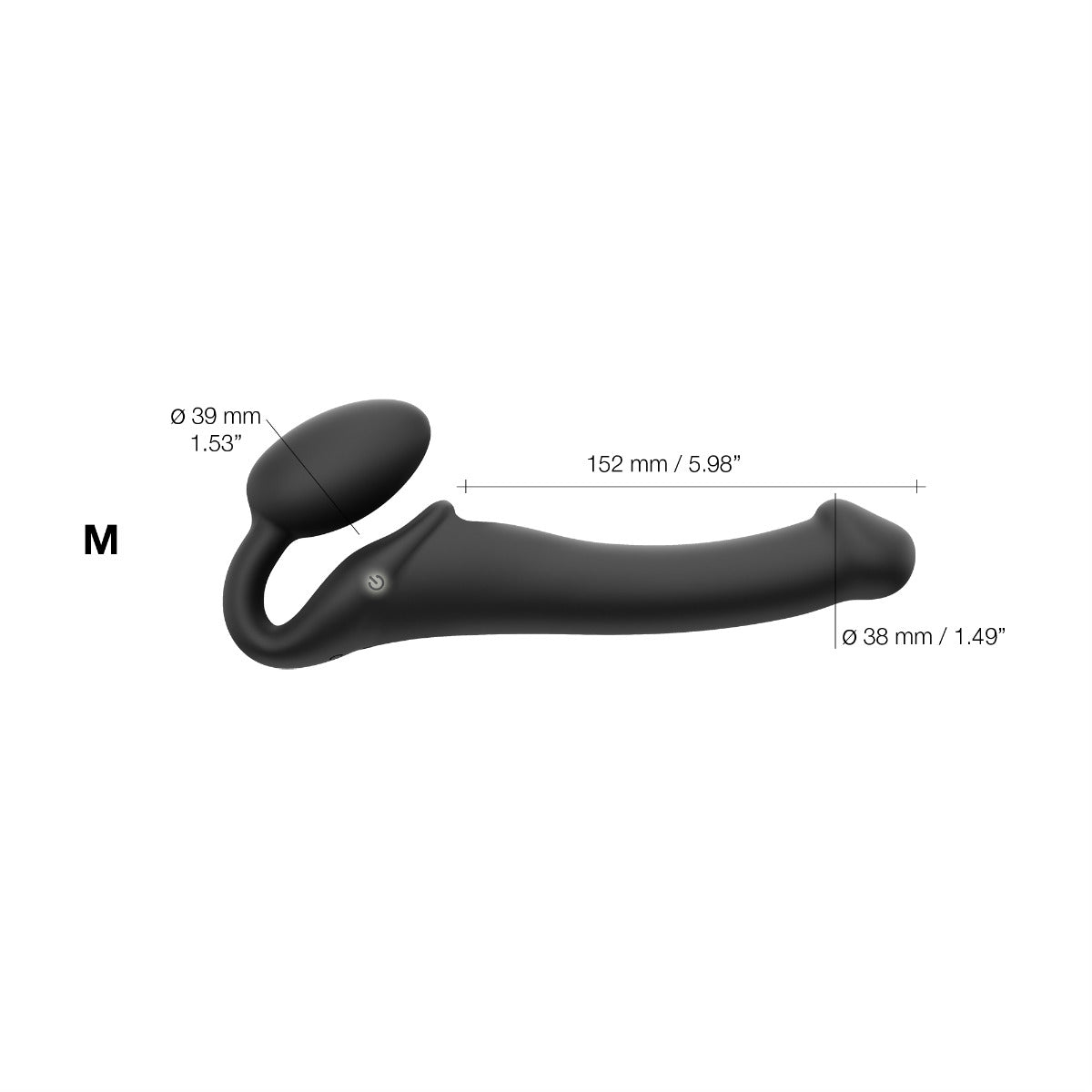 Strap On Me Vibrating Bendable Strap-On - M - Black