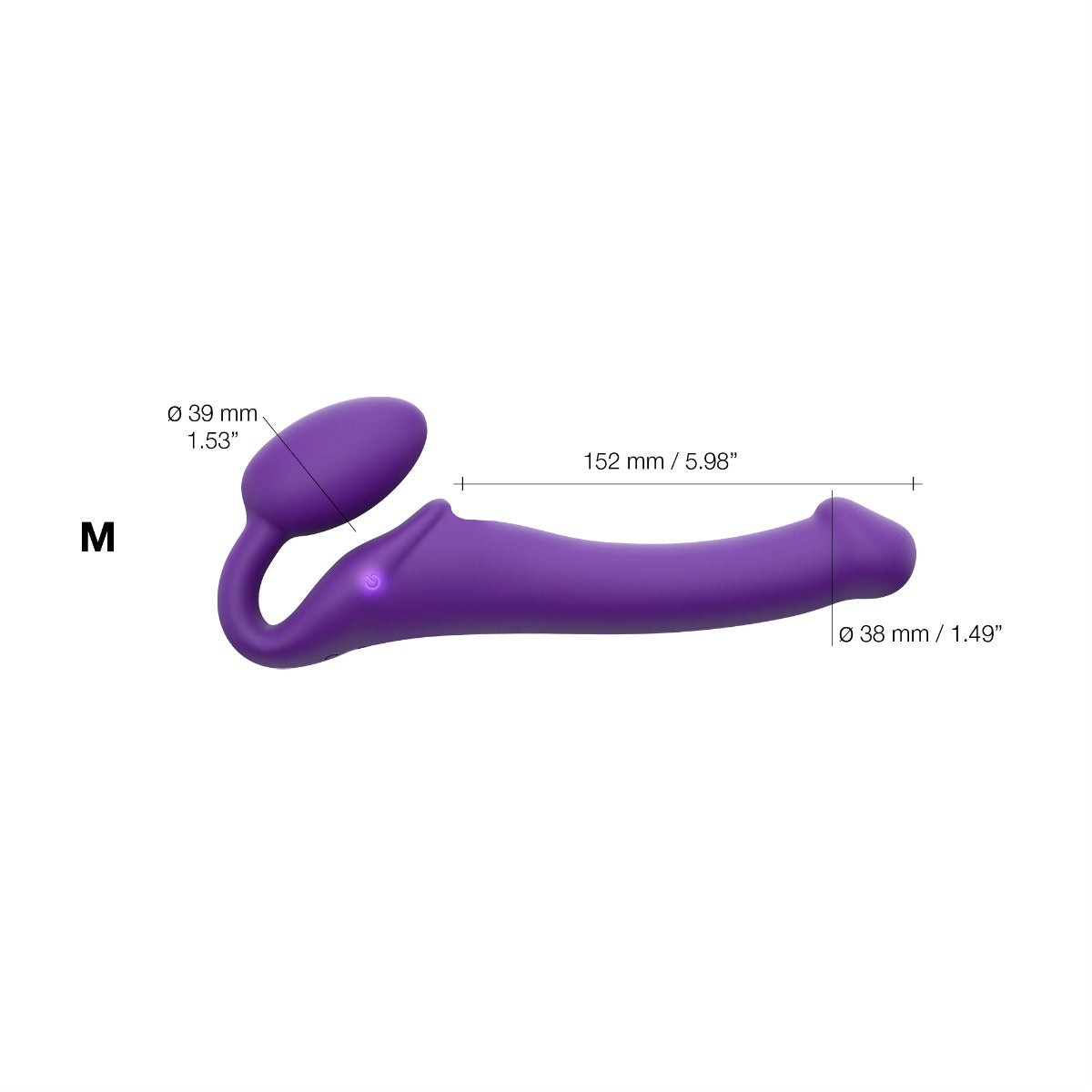 Strap On Me Vibrating Bendable Strap-On - M - Purple