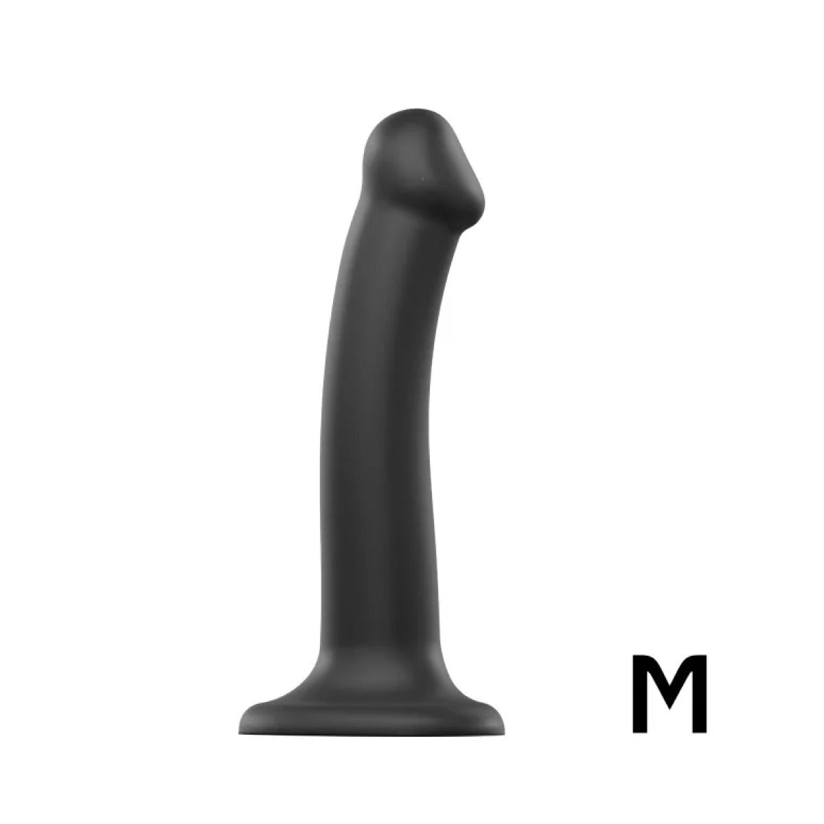 Strap On Me Semi-Realistic Dual Density Bendable Dildo Black - M