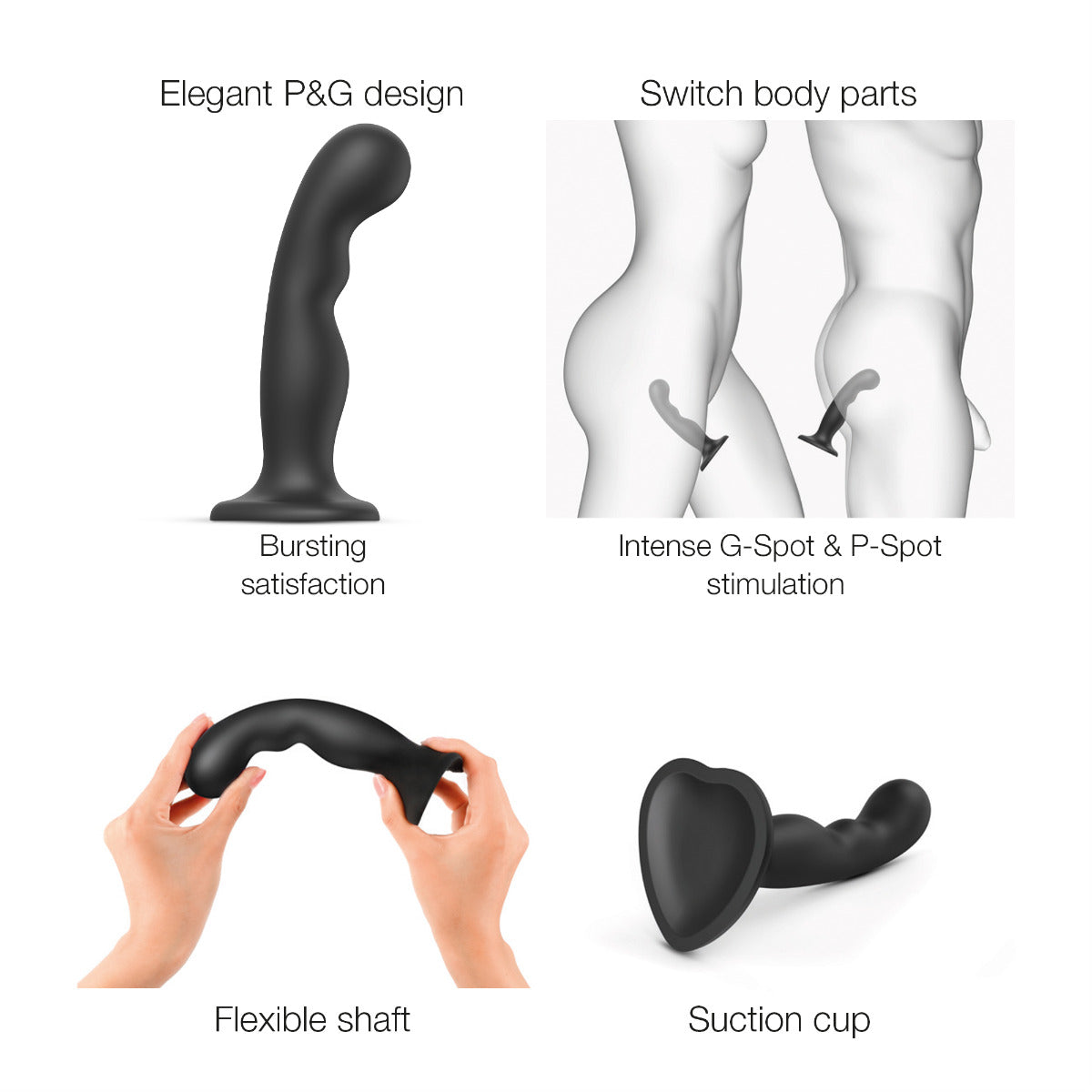 Strap On Me Dildo Plug P&G Black - M