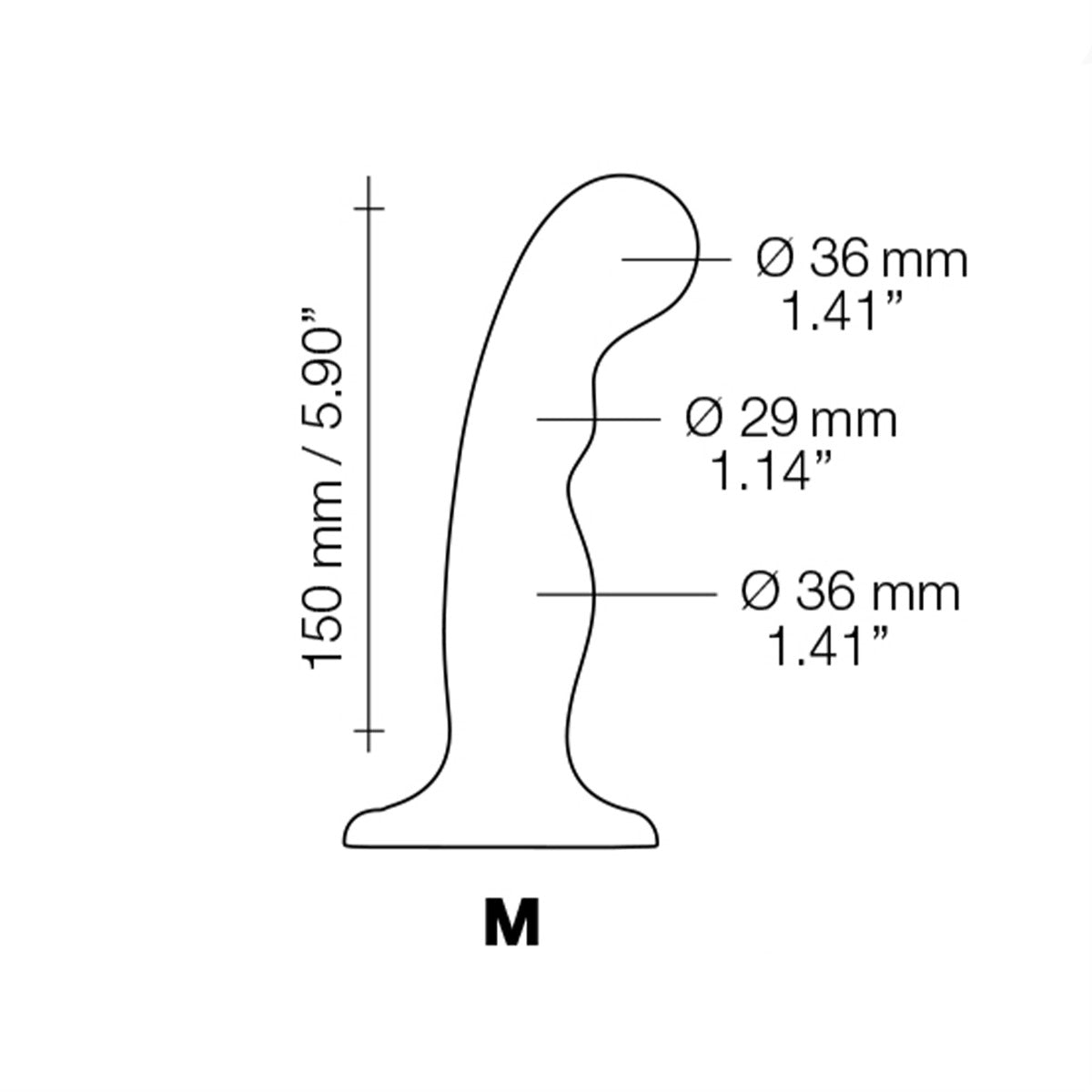 Strap On Me Dildo Plug P&G Black - M