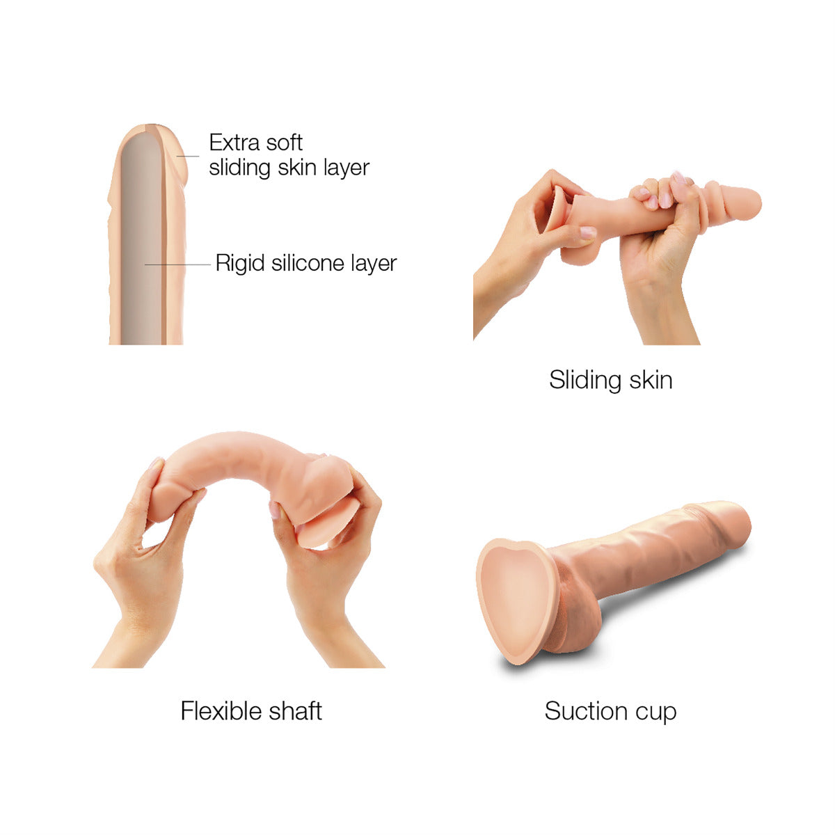 Strap On Me Sliding Skin Realistic Dildo Vanilla - XXL