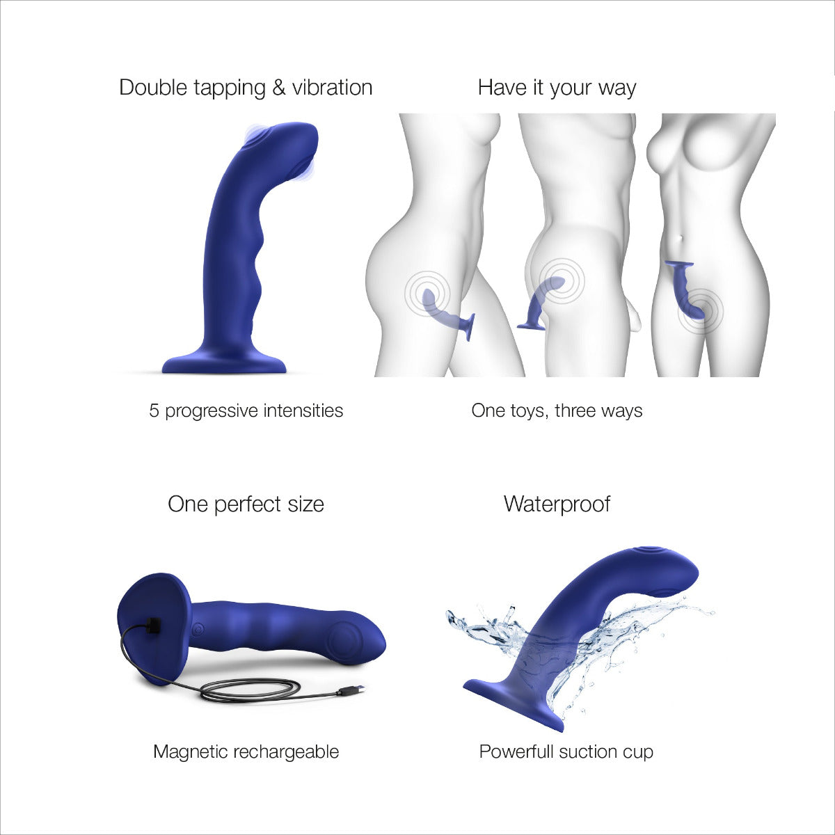 Strap On Me Tapping Dildo Blue