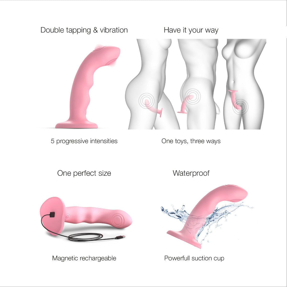 Strap On Me Tapping Dildo Pink