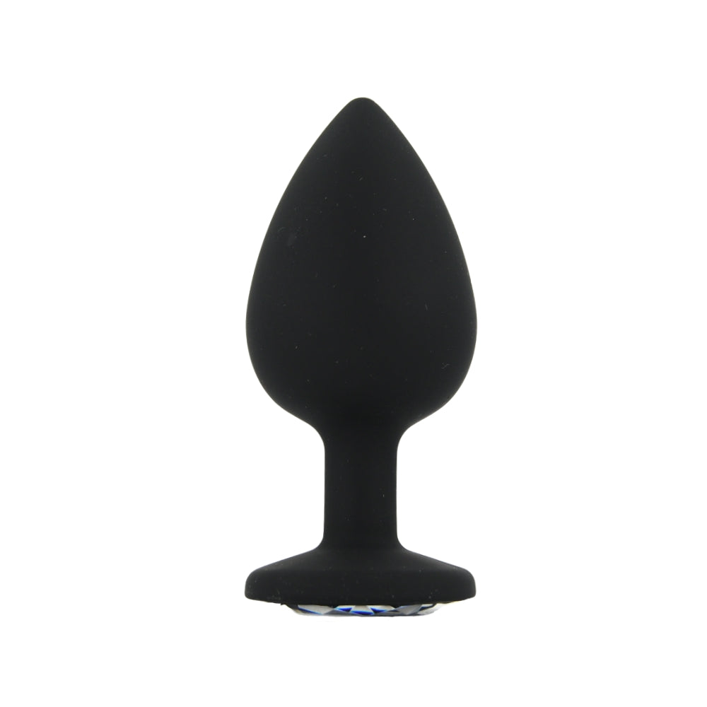 Toosh Black Silicone Butt Plug Set - 3 Sizes with Clear Jewel