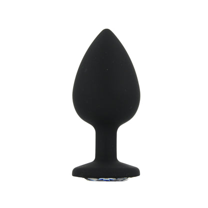 Toosh Black Silicone Butt Plug Set - 3 Sizes with Clear Jewel