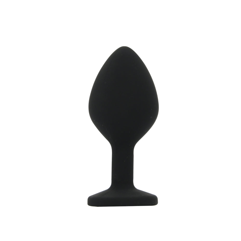 Toosh Black Silicone Butt Plug Set - 3 Sizes with Clear Jewel