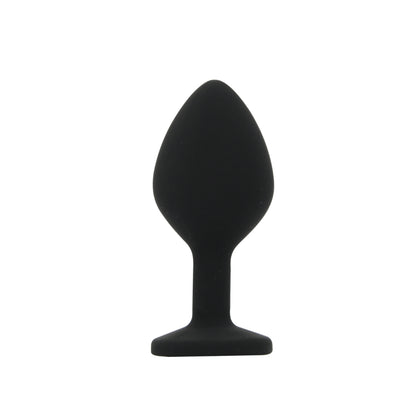 Toosh Black Silicone Butt Plug Set - 3 Sizes with Clear Jewel