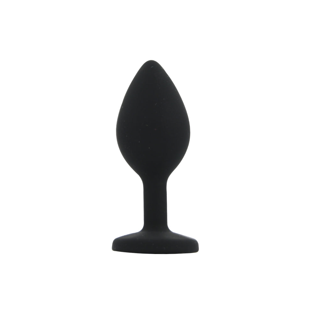 Toosh Black Silicone Butt Plug Set - 3 Sizes with Clear Jewel