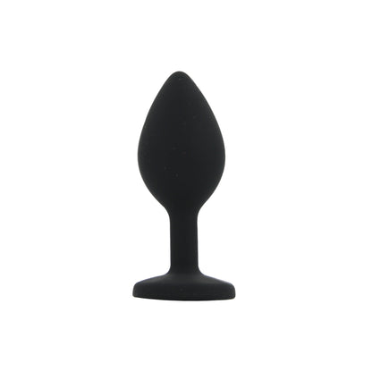 Toosh Black Silicone Butt Plug Set - 3 Sizes with Clear Jewel